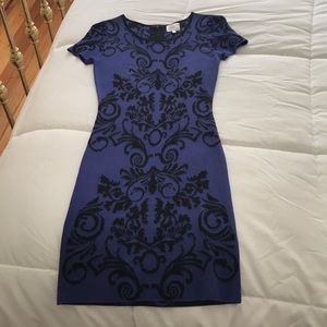 Parker Blue/Black Mini Dress, Size S